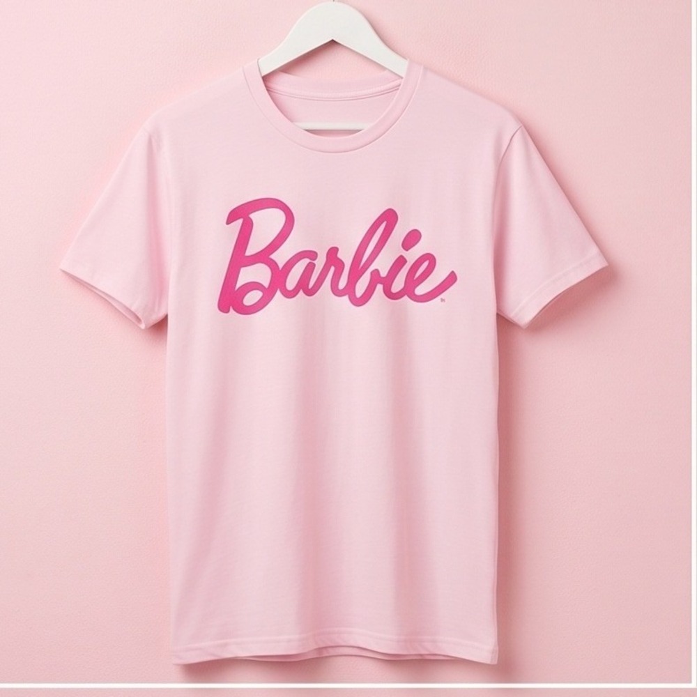 Barbie L Movie Pink Graphic Tee Shirt Hybrid Apparel Cotton‎ Barbiecore Large